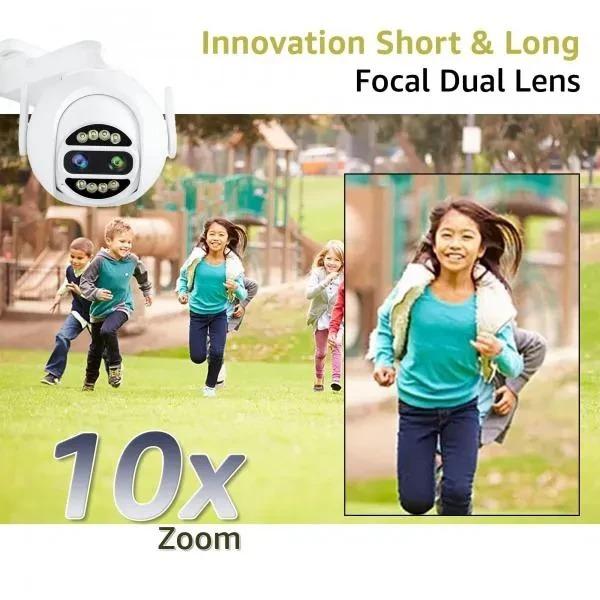 WiFi CCTV Camera | 3MP Outdoor Security Camera with 10X Hybrid Zoom, Full Color Night Vision, Motion Detection, Two-Way Audio, Remote Access via OKAM App