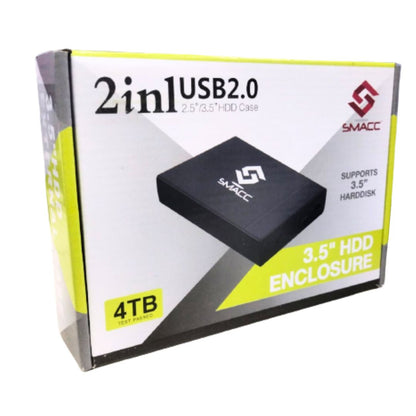 2IN1 USB 2.0 2.5"/3.5" HHD CASE 4TB TEST PASS Hard Disk Casing