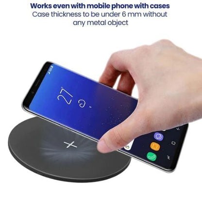 15W Wireless Charger with Type-C Fast Charging Pad - Ultra-Thin Round Design for Mobile Phones