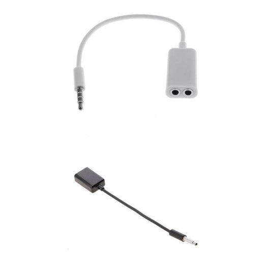 Audio adapter with cable on a white background