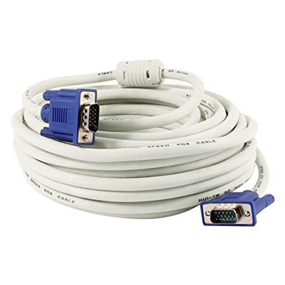 VGA Male to Male ,15-Pin Cable/Adapter for PC, Monitor, Projector, Laptop, TV, LCD/LED- 15Mtr (White)