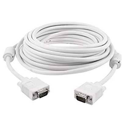 VGA Male to Male ,15-Pin Cable/Adapter for PC, Monitor, Projector, Laptop, TV, LCD/LED- 25Mtr (White)