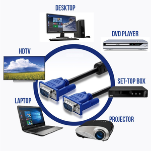 VGA Male to Male ,15-Pin Cable/Adapter for PC, Monitor, Projector, Laptop, TV, LCD/LED- 25Mtr (White)