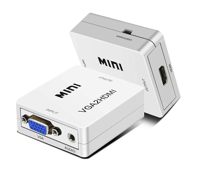 VGA to HDMI, Mini HD 1080P 3.5mm Audio VGA to HDMI HD HDTV Video Converter Box Adapter VGA2HDMI for PC Laptop Dispaly Projector