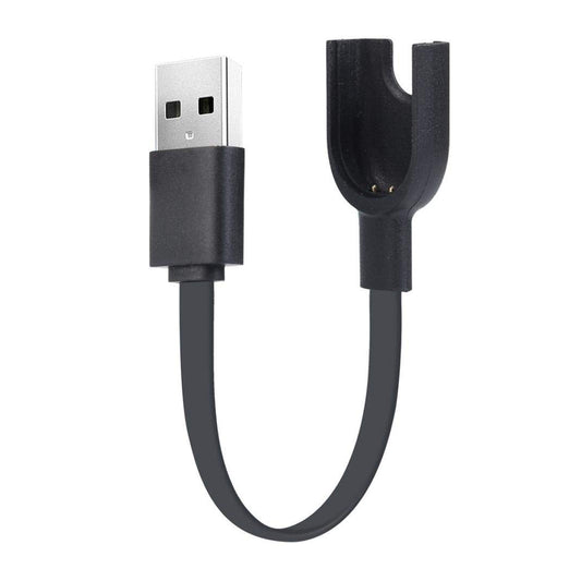Black USB cable with a unique connector on a white background
