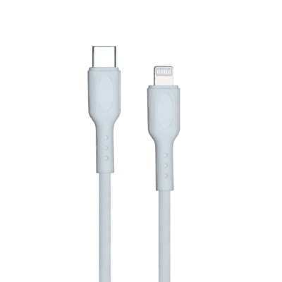 Champion Type-C to iPhone PD 27W Data Sync & Fast Charging Cable PVC for all Apple & Lightning Port Devices (White)