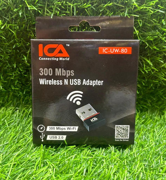 Wireless N USB 300 Mbps Adapter IC-UW-80 (Black)
