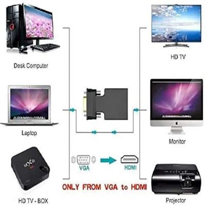 VGA (M) To HDMI (F) Converter With Audio for PC, Monitor HDTV Laptop, Projector