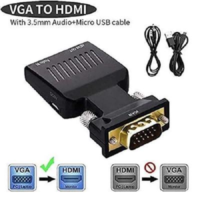 VGA (M) To HDMI (F) Converter With Audio for PC, Monitor HDTV Laptop, Projector
