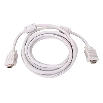 VGA Male to Male ,15-Pin Cable/Adapter for PC, Monitor, Projector, Laptop, TV, LCD/LED (White)