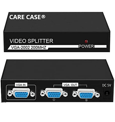 VGA Video Splitter ,Distribute One VGA Signal to Multiple Displays for PS4 ,PC, TV,Projector ,Monitor