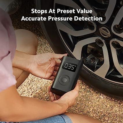 Xiaomi 150 PSI Portable Electric Tyre Air Pump for Car & Bike | Digital Display | 5 Air Fill Modes | LED Light |Type C (Black)